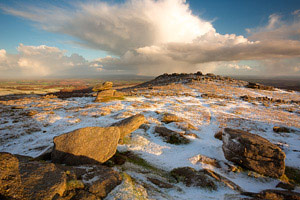 Belstone Tor after a light covering of snow, Dartmoor
